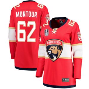 Brandon Montour Women's Fanatics Branded Red Florida Panthers 2023 Stanley Cup Final Home Breakaway Custom Jersey